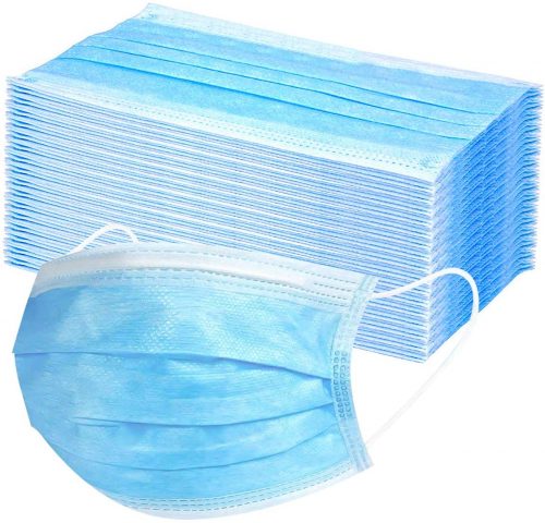 Mask with Ear Loops (Blue, Non-Woven 3 Ply)